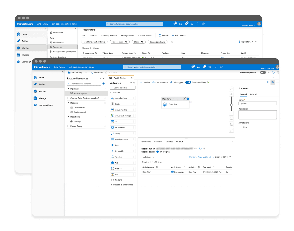 Azure data factory mockup