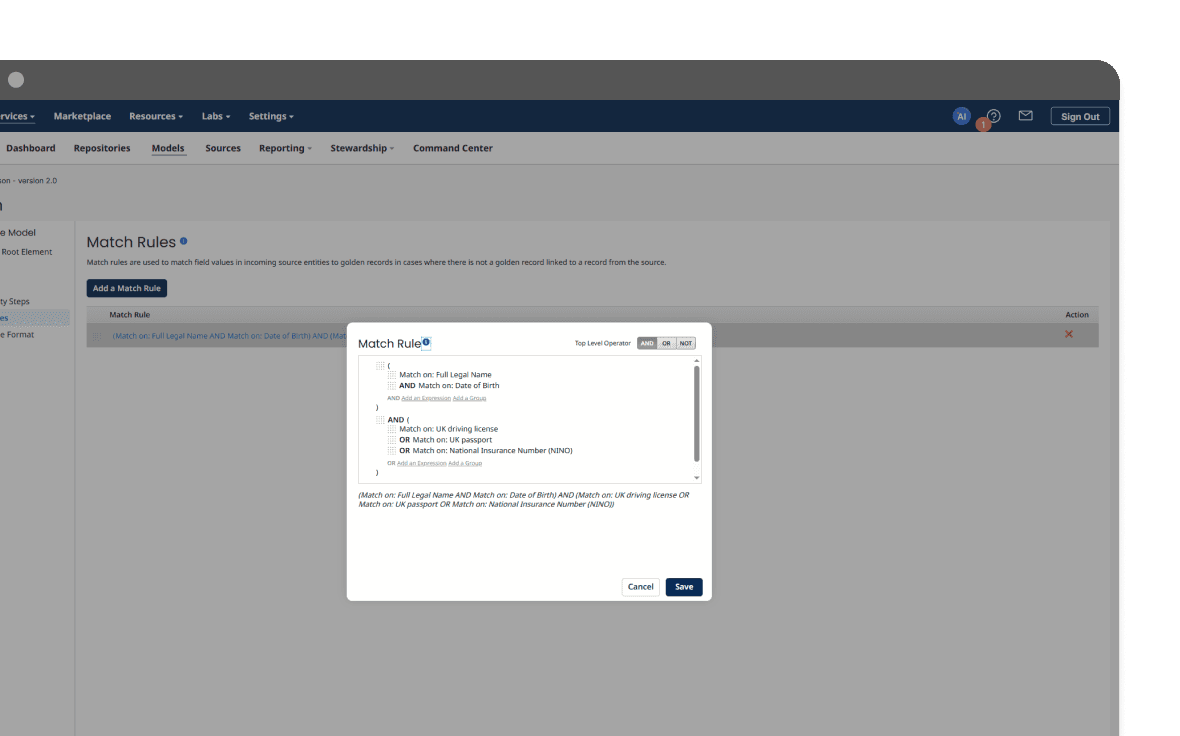 Boomi datahub mockup